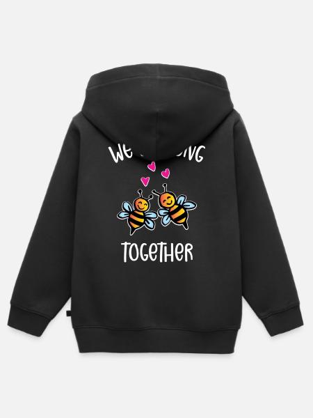 We Beelong Together - Kinder Premium Organic Zip Hoodie - Schwarz