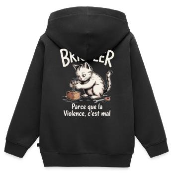 Tinkering, because violence is bad - Kids Premium Organic Zip-up Hoodie - black - Back - AI Model Kid Male (0cm)