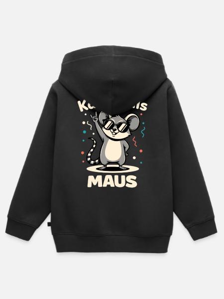 Karneval Rockmusik Karnevalsmaus Niedlich - Kinder Premium Organic Zip Hoodie - Schwarz