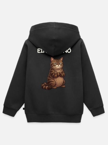 Katze Lustiger Spruch - Kinder Premium Organic Zip Hoodie - Schwarz