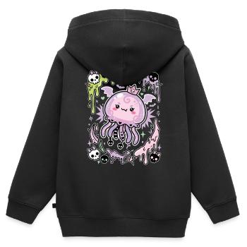 Pastell-Geisterquallen-Ästhetik - Kinder Premium Organic Zip Hoodie - Schwarz - Hinten - AI Model Kid Male (0cm)