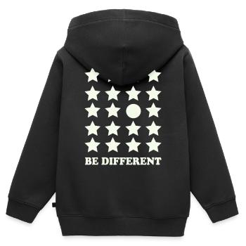 Be Different Sternenraster Kreis - Kinder Premium Organic Zip Hoodie - Schwarz - Hinten - AI Model Kid Male (0cm)