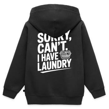 Sorry Can't. I Have Laundry - Kids Premium Organic Zip-up Hoodie - black - Back - AI Model Kid Male (0cm)