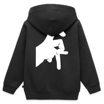 67 Soixante-sept Numéro 67 Mème Six Sept Mème 67 - Sweat Premium à capuche zippé enfant bio - noir - Dos - AI Model Kid Male (0cm)