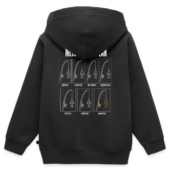 Mein Wochenplan Lustiges Angler Motiv Angeln mit - Kinder Premium Organic Zip Hoodie - Schwarz - Hinten - AI Model Kid Male (0cm)