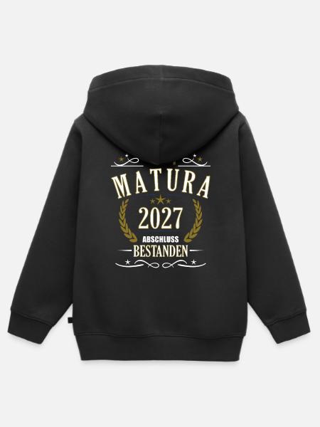 Matura 2027 - Kinder Premium Organic Zip Hoodie - Schwarz