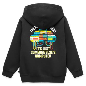 Cloud: It's Just Someone Else's Computer - Kinder Premium Organic Zip Hoodie - Schwarz - Hinten - AI Model Kid Male (0cm)