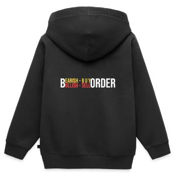 Baissier - Ordre d’achat - Sweat Premium à capuche zippé enfant bio - noir - Dos - AI Model Kid Male (0cm)