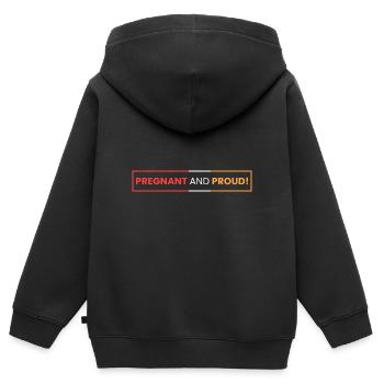 enceinte et fière! - Sweat Premium à capuche zippé enfant bio - noir - Dos - AI Model Kid Male (0cm)
