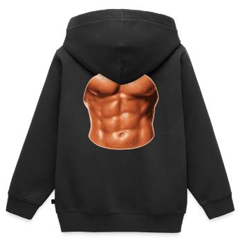 sechs Pac - Kinder Premium Organic Zip Hoodie - Schwarz - Hinten - AI Model Kid Male (0cm)