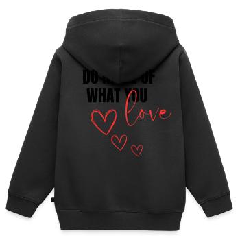 Do More Of What you Love - Kinder Premium Organic Zip Hoodie - Schwarz - Hinten - AI Model Kid Male (0cm)