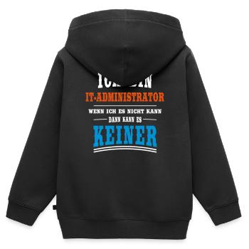 IT - Administrator Beruf - Kinder Premium Organic Zip Hoodie - Schwarz - Hinten - AI Model Kid Male (0cm)