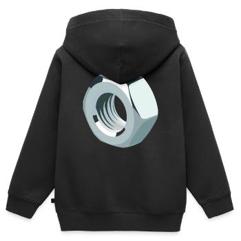 Mutter - Kinder Premium Organic Zip Hoodie - Schwarz - Hinten - AI Model Kid Male (0cm)