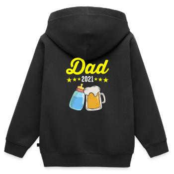 Future Dad 2021 - Kids Premium Organic Zip-up Hoodie - black - Back - AI Model Kid Male (0cm)