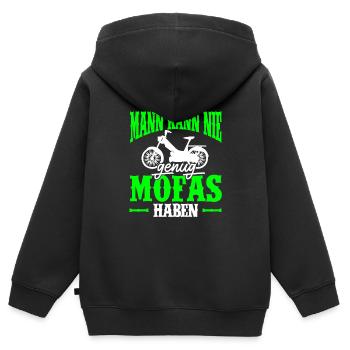 Mofa - Kinder Premium Organic Zip Hoodie - Schwarz - Hinten - AI Model Kid Male (0cm)