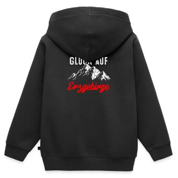 Glueck auf Erzgebirge - Kinder Premium Organic Zip Hoodie - Schwarz - Hinten - AI Model Kid Male (0cm)