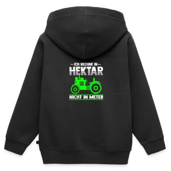 Landwirt - Kinder Premium Organic Zip Hoodie - Schwarz - Hinten - AI Model Kid Male (0cm)