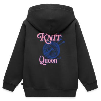 Stricken Häkeln Handarbeit Mama Oma - Kinder Premium Organic Zip Hoodie - Schwarz - Hinten - AI Model Kid Male (0cm)