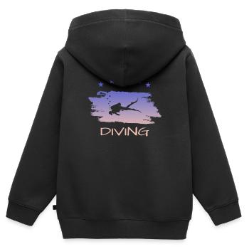 Scuba Diving - Kinder Premium Organic Zip Hoodie - Schwarz - Hinten - AI Model Kid Male (0cm)
