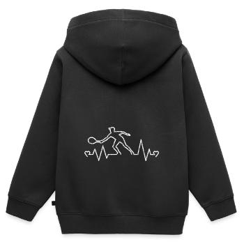 Herzfrequenz-Tennisspielerherzen Design - Kinder Premium Organic Zip Hoodie - Schwarz - Hinten - AI Model Kid Male (0cm)
