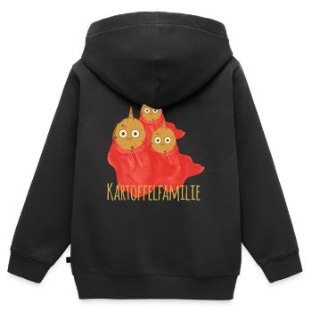 Kartoffeln, Familie,kartoffelfamilie, Helden, held - Kinder Premium Organic Zip Hoodie - Schwarz - Hinten - AI Model Kid Male (0cm)