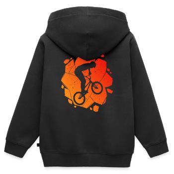 BMX Vélo Freestyle Vélo BMX Rider - Sweat Premium à capuche zippé enfant bio - noir - Dos - AI Model Kid Male (0cm)
