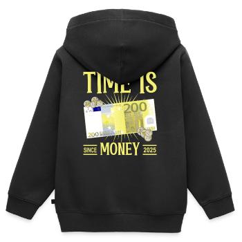 Zeit ist Geld - Kinder Premium Organic Zip Hoodie - Schwarz - Hinten - AI Model Kid Male (0cm)
