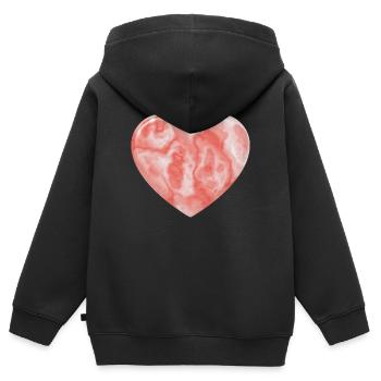 Herz aus rosafarbenem Marmor - Kinder Premium Organic Zip Hoodie - Schwarz - Hinten - AI Model Kid Male (0cm)
