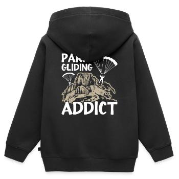 Accro au parapente - Sweat Premium à capuche zippé enfant bio - noir - Dos - AI Model Kid Male (0cm)