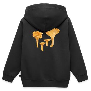 Gelbe Pfifferlinge - Kinder Premium Organic Zip Hoodie - Schwarz - Hinten - AI Model Kid Male (0cm)