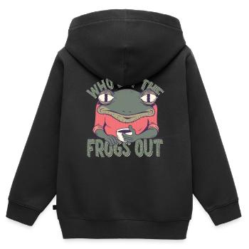 Matzah Ballin qui a laissé sortir les grenouilles - Sweat Premium à capuche zippé enfant bio - noir - Dos - AI Model Kid Male (0cm)