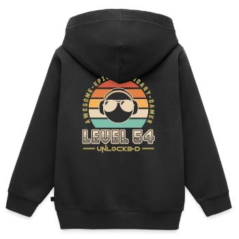 Level 54 - Kids Premium Organic Zip-up Hoodie - black - Back - AI Model Kid Male (0cm)