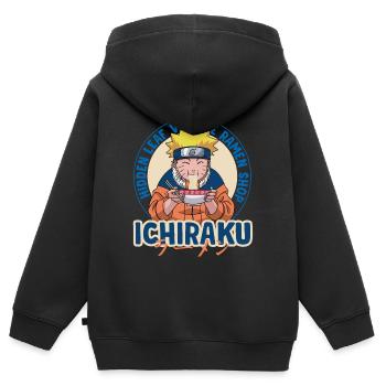 Naruto Ichiraku Hidden Leaf Village Ramen Shop - Kinder Premium Organic Zip Hoodie - Schwarz - Hinten - AI Model Kid Male (0cm)