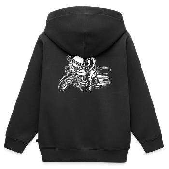 Chopper / Motorrad 05_weiß - Kinder Premium Organic Zip Hoodie - Schwarz - Hinten - AI Model Kid Male (0cm)