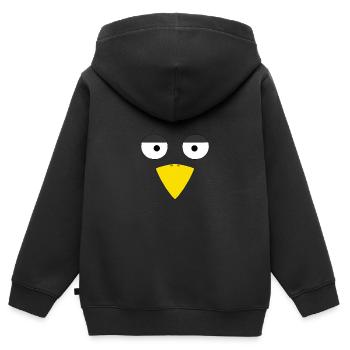 Rabe - Kinder Premium Organic Zip Hoodie - Schwarz - Hinten - AI Model Kid Male (0cm)