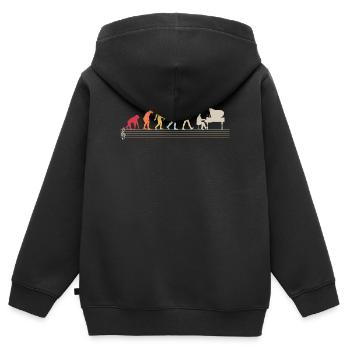 Entwicklung des Menschen Pianist Pianisten - Kinder Premium Organic Zip Hoodie - Schwarz - Hinten - AI Model Kid Male (0cm)