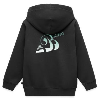 biken - Kinder Premium Organic Zip Hoodie - Schwarz - Hinten - AI Model Kid Male (0cm)