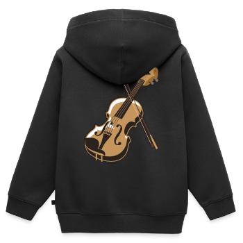 Violon violon - Sweat Premium à capuche zippé enfant bio - noir - Dos - AI Model Kid Male (0cm)
