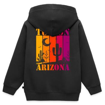 Tucson Arizona - Kinder Premium Organic Zip Hoodie - Schwarz - Hinten - AI Model Kid Male (0cm)