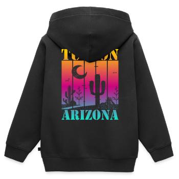 Tucson Arizona - Kinder Premium Organic Zip Hoodie - Schwarz - Hinten - AI Model Kid Male (0cm)