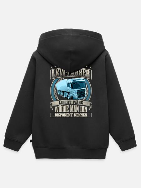 LKW Fahrer - Kinder Premium Organic Zip Hoodie - Schwarz