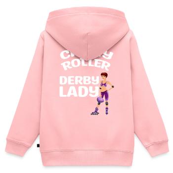 Roller Derby | Sport Spieler Team Trainer - Kinder Premium Organic Zip Hoodie - Rosa - Hinten - AI Model Kid Female (0cm)