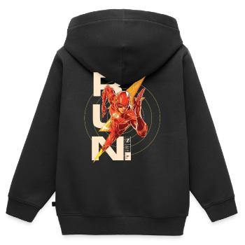 The Flash Lettering RUN. - Kids Premium Organic Zip-up Hoodie - black - Back - AI Model Kid Male (0cm)