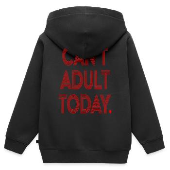 "Can't Adult Today" Modernes minimalistisches Design - Kinder Premium Organic Zip Hoodie - Schwarz - Hinten - AI Model Kid Male (0cm)