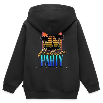 Mallorca Party Crew - Sweat Premium à capuche zippé enfant bio - noir - Dos - AI Model Kid Male (0cm)