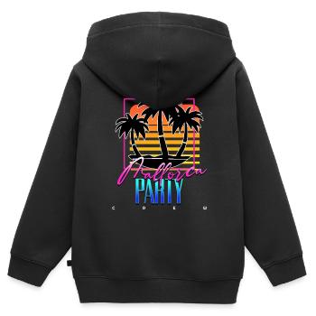 Mallorca Party Crew - Sweat Premium à capuche zippé enfant bio - noir - Dos - AI Model Kid Male (0cm)