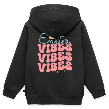 Ostern - Kinder Premium Organic Zip Hoodie - Schwarz - Hinten - AI Model Kid Male (0cm)