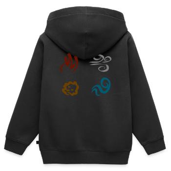 Four Elements - Kinder Premium Organic Zip Hoodie - Schwarz - Hinten - AI Model Kid Male (0cm)