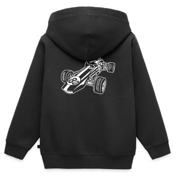 Race Car / Race Car 02_white - Kids Premium Organic Zip-up Hoodie - black - Back - AI Model Kid Male (0cm)