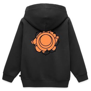CHAKRA Swadhistana - Sweat Premium à capuche zippé enfant bio - noir - Dos - AI Model Kid Male (0cm)